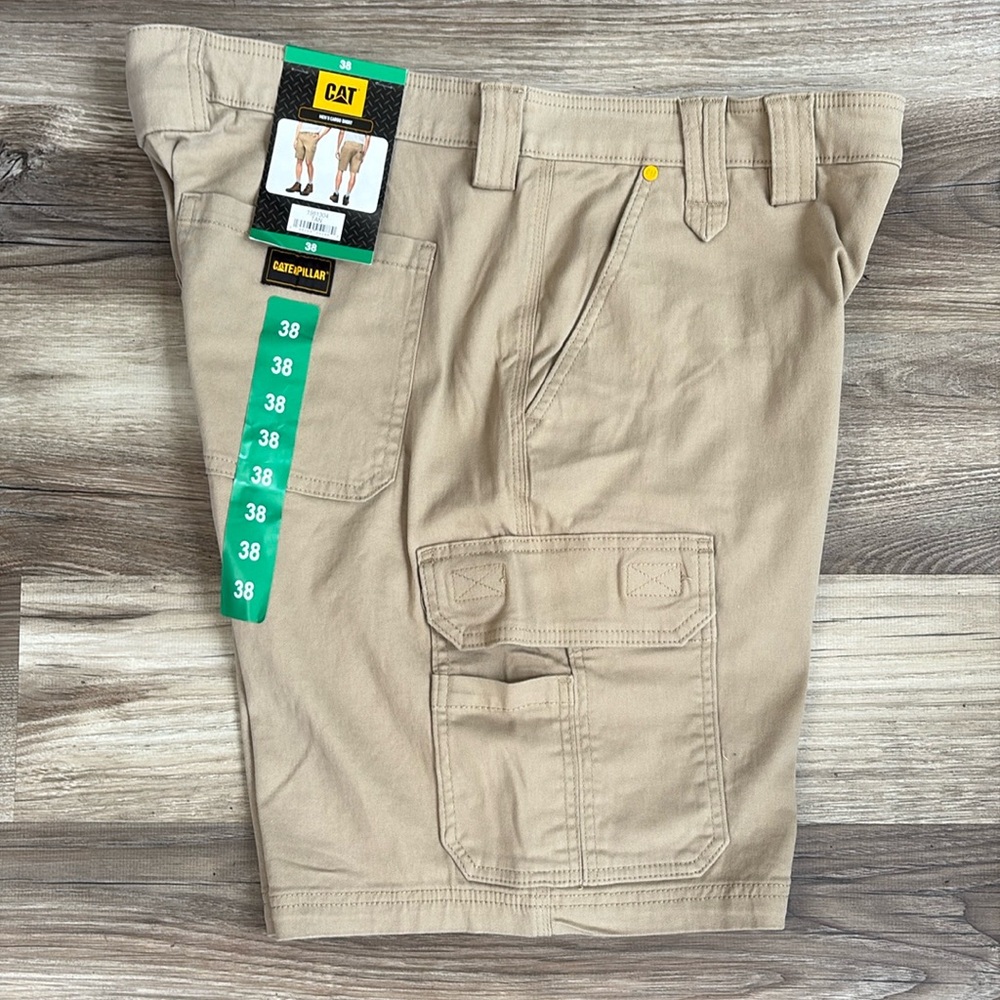 Cat Cargo Short Waist 38 Tan Mens Shorts New $23